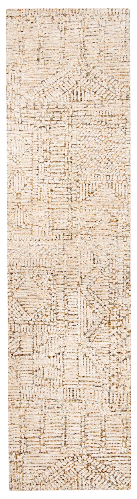 Jordan Mustard and Beige Geometric Modern Runner Rug