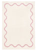 Juliana Pink and Cream Wiggle Bordered Washable Rug