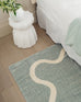 Kairo Green and Cream Wiggle Bordered Washable Rug