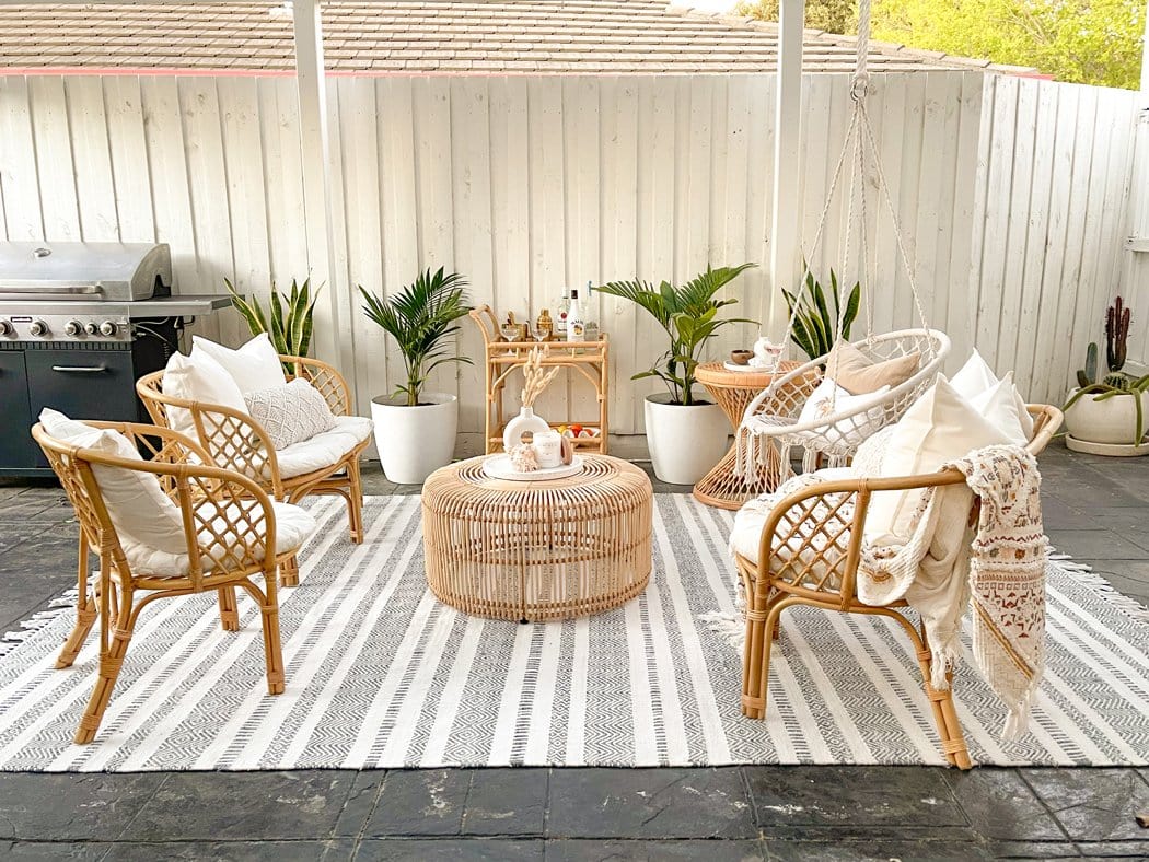 Kali Grey Striped Indoor Outdoor Rug