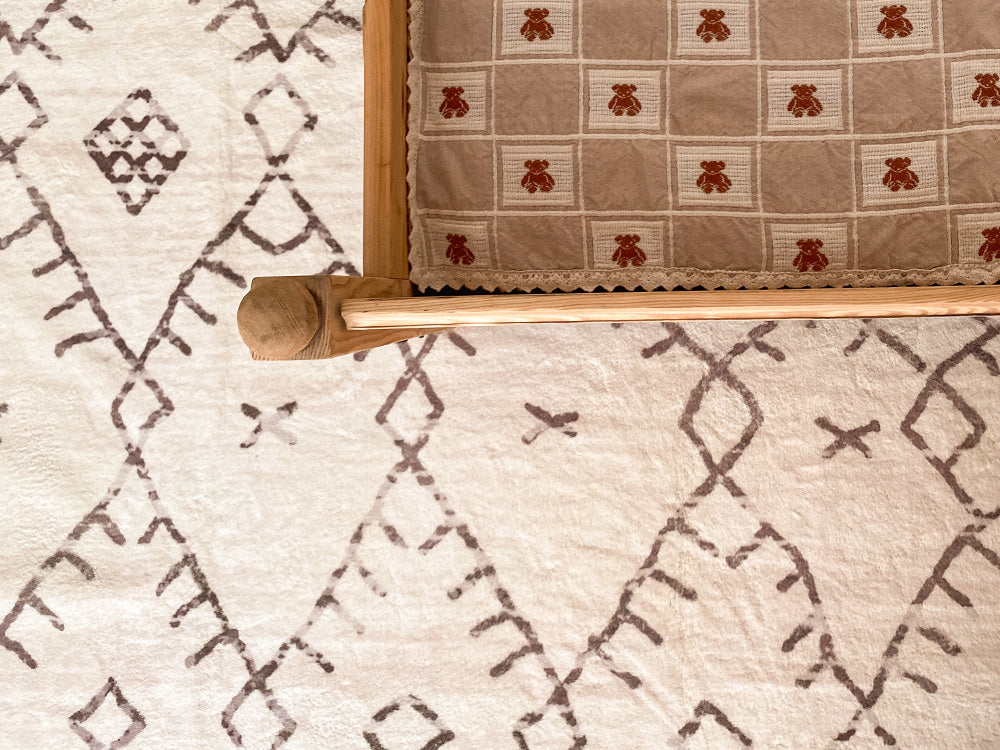 Karmina Brown and Cream Abstract Tribal Washable Rug