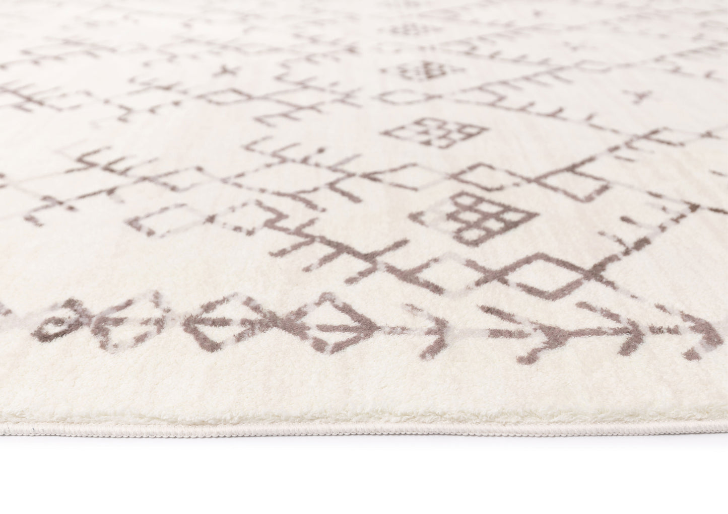 Karmina Brown and Cream Abstract Tribal Washable Rug