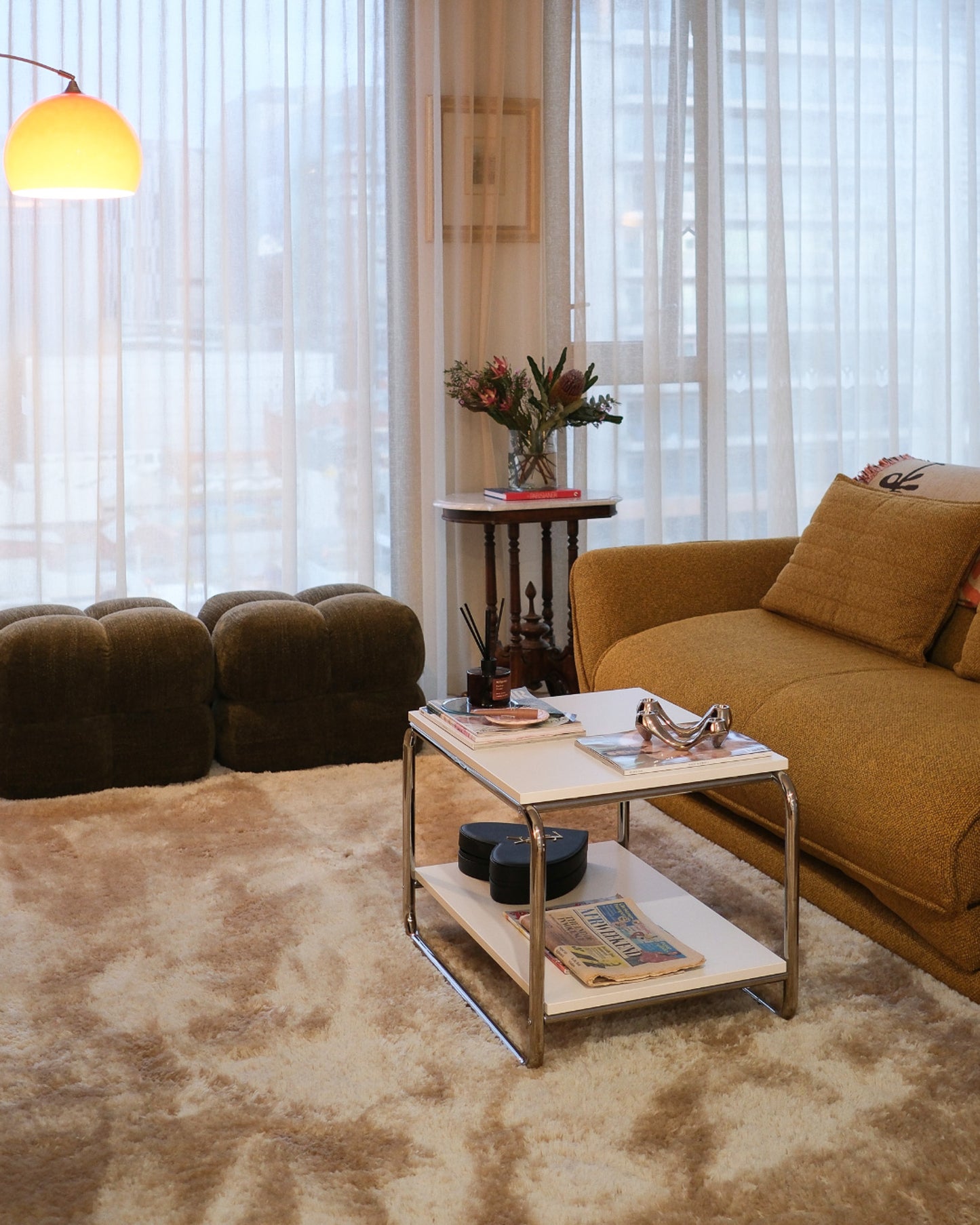 Kateena Beige Shag Rug