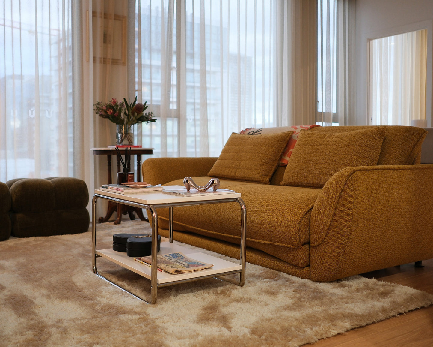 Kateena Beige Shag Rug