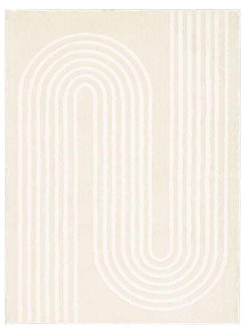 Kaveri Neutral Modern Washable Rug