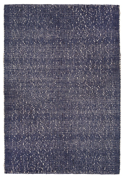 Kendra Navy Blue and Ivory Wool Rug