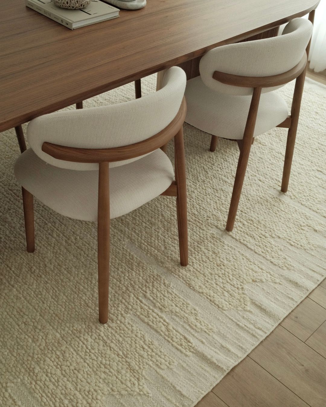 Khavia Bordered White Rug