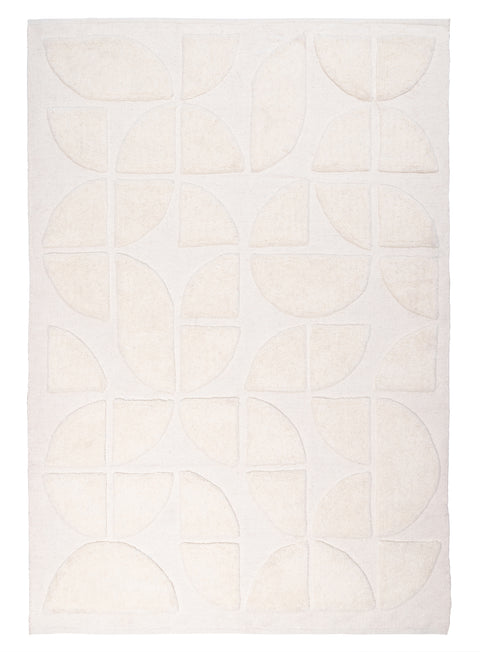 Kikko Geometric Cream Washable Wool Rug*NO RETURNS UNLESS FAULTY