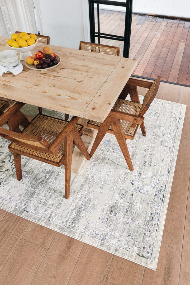 Kimora Cream And Grey Lustrous Transitional Rug