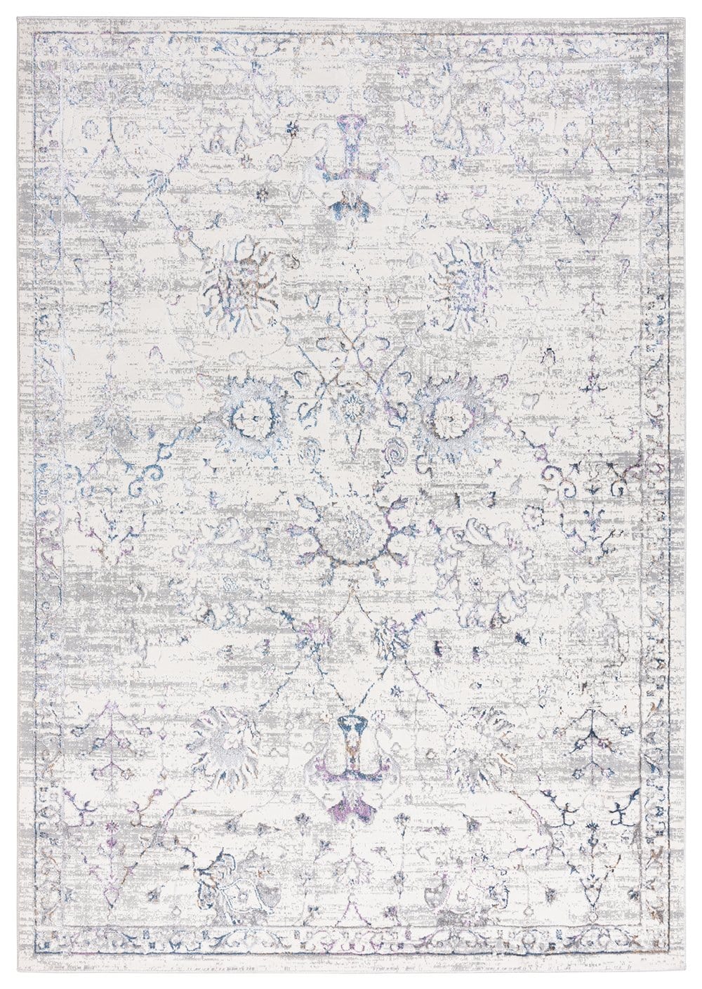 Kimora Cream And Grey Lustrous Transitional Rug