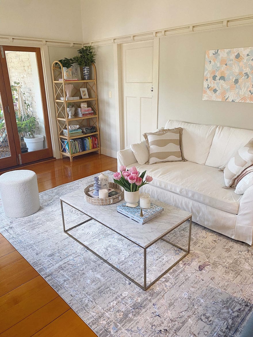 Kimora Cream And Grey Lustrous Transitional Rug