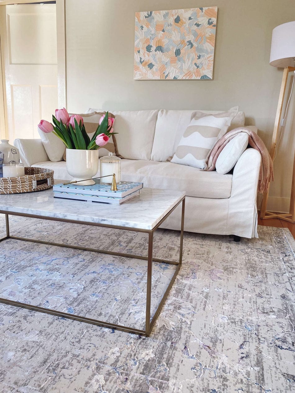Kimora Cream And Grey Lustrous Transitional Rug