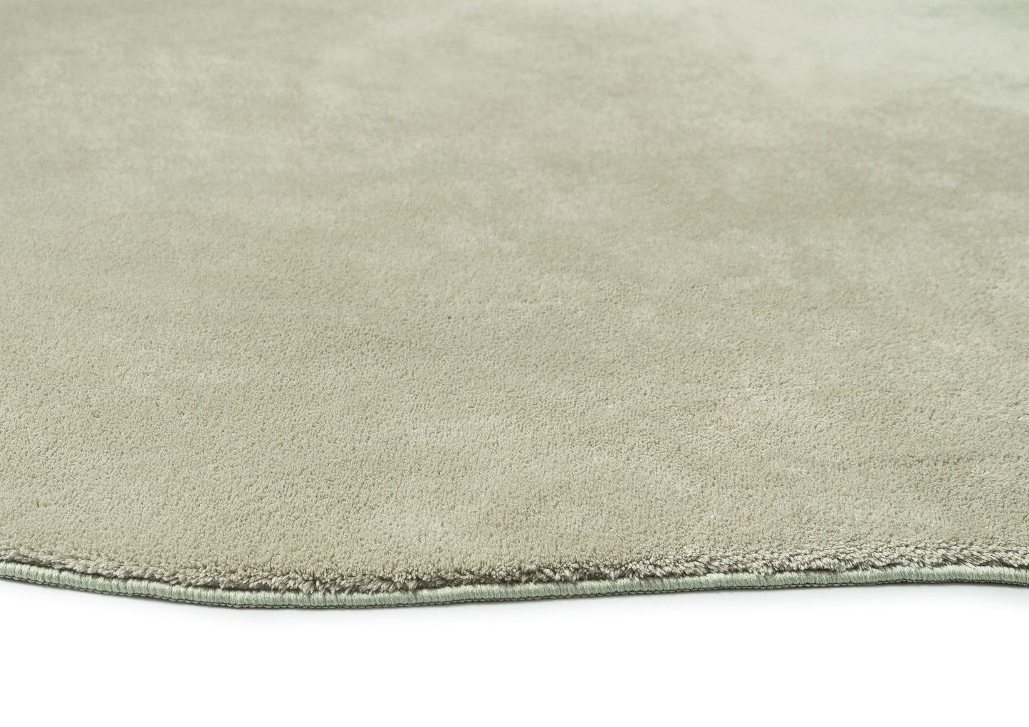Kisa Green Irregular Round Washable Rug