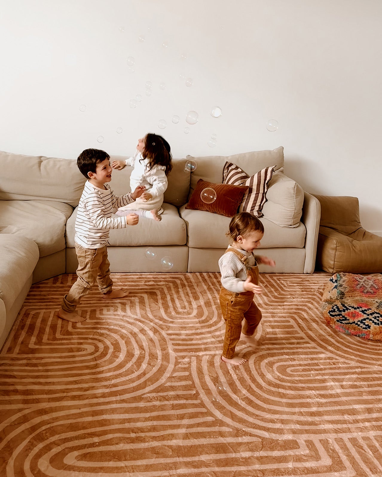 Koru Brown Abstract Rollie Pollie Playmat