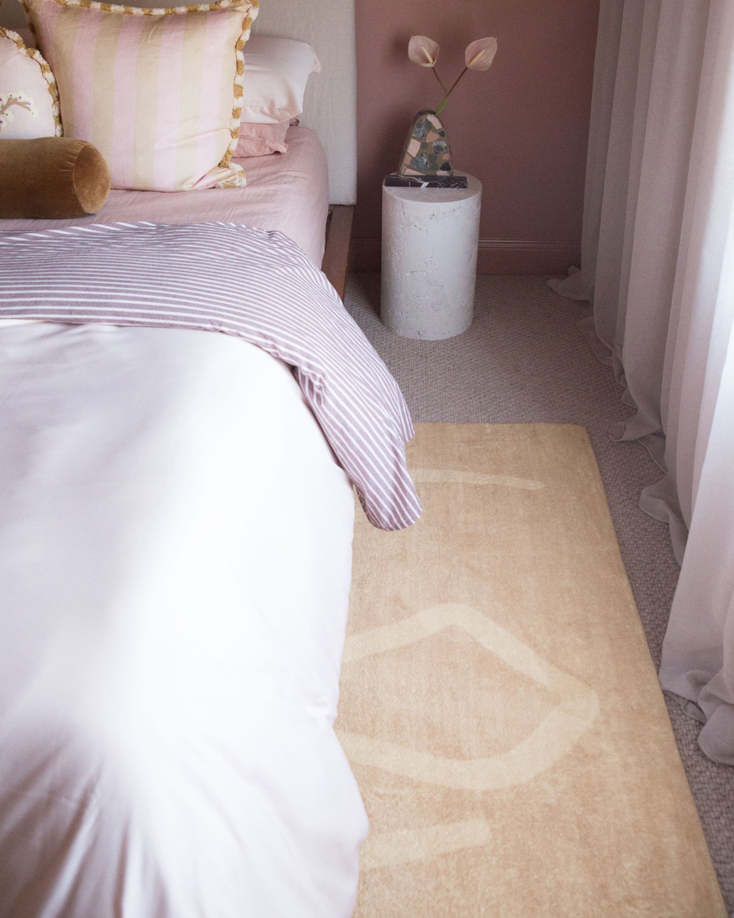 Larsa Beige and Light Beige Abstract Washable Rug