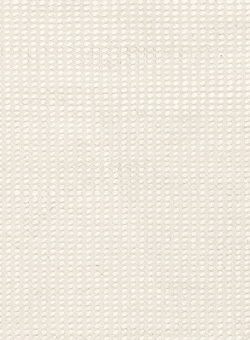 Larvic Ivory Chunky Wool Round Rug