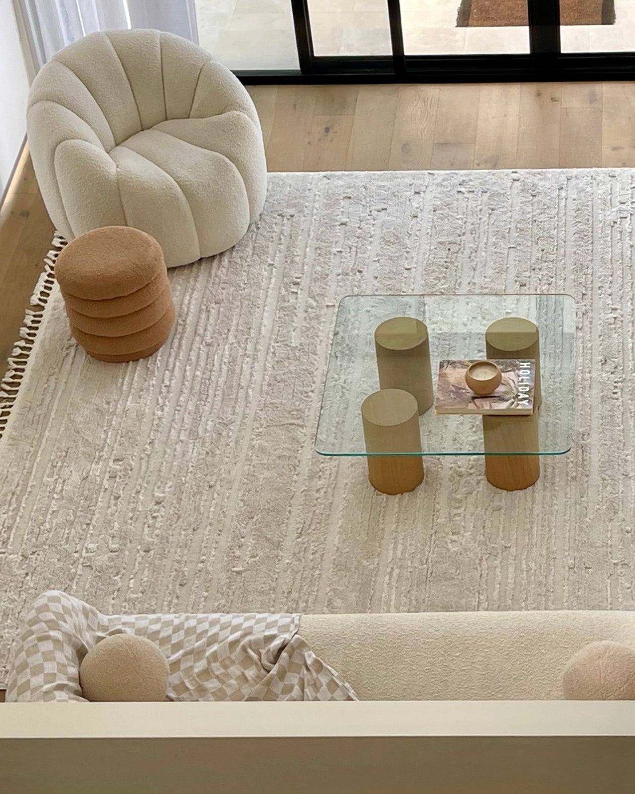 Leilani Ivory Cream Textured Rug