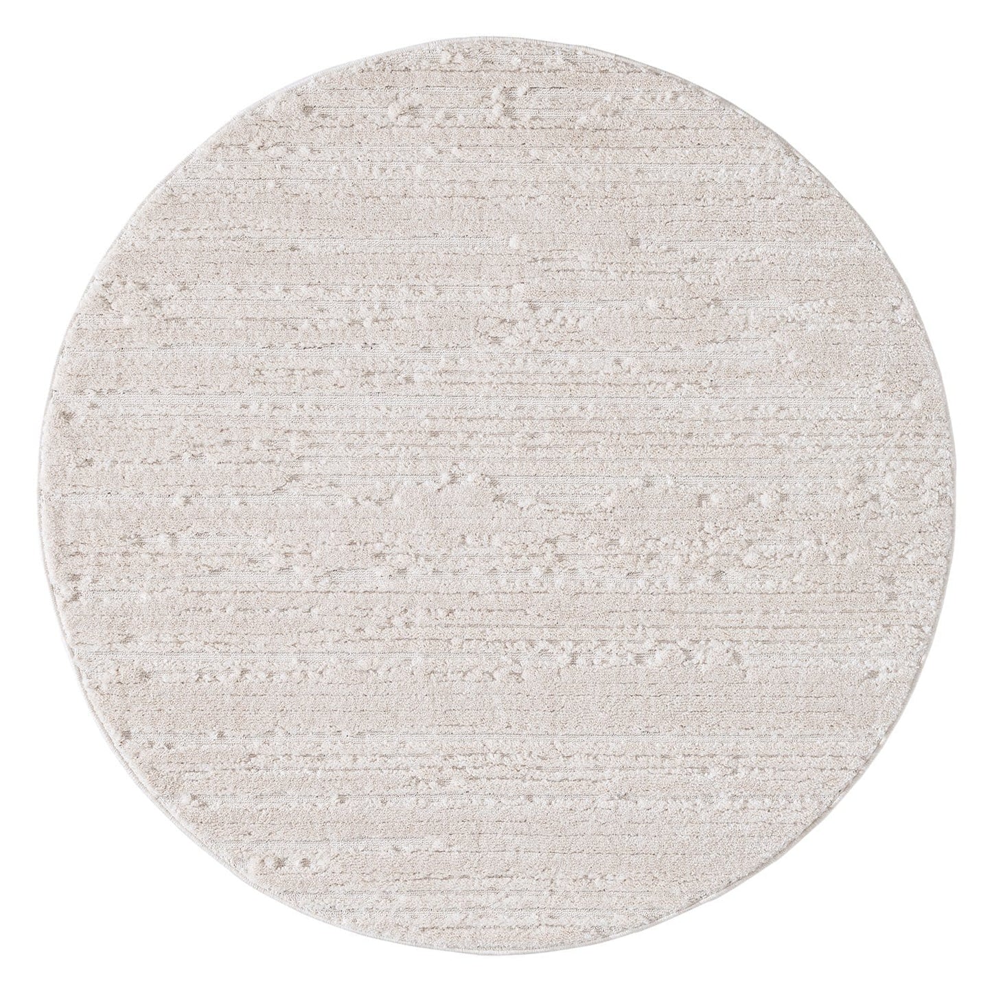 Leilani Ivory Cream Textured Round Rug