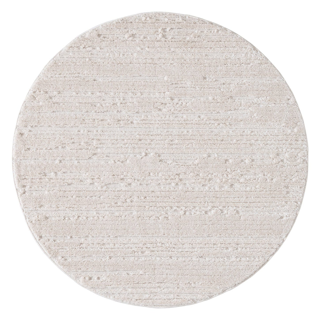 Leilani Ivory Cream Textured Round Rug