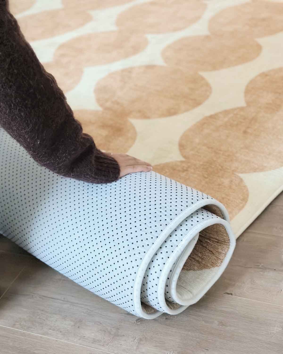 Lexa Beige and Light Beige Abstract Rollie Pollie Playmat