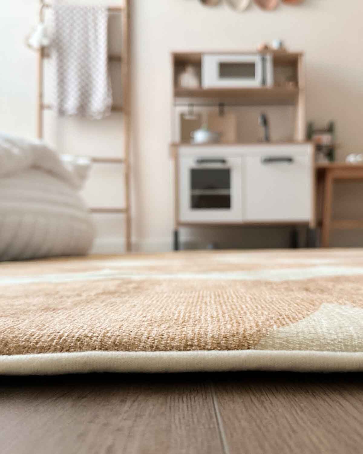 Lexa Beige and Light Beige Abstract Rollie Pollie Playmat