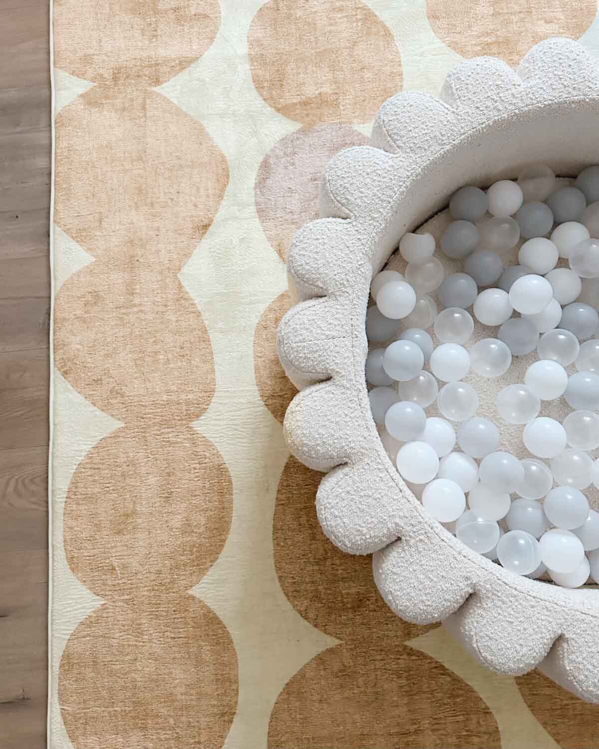 Lexa Beige and Light Beige Abstract Rollie Pollie Playmat