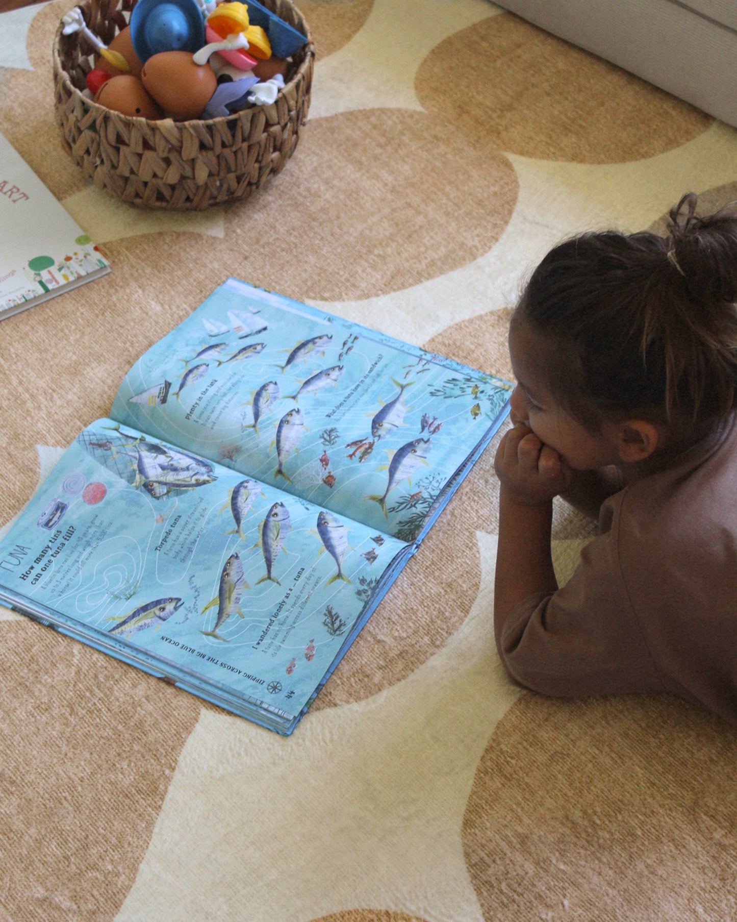 Lexa Beige and Light Beige Abstract Rollie Pollie Round Playmat