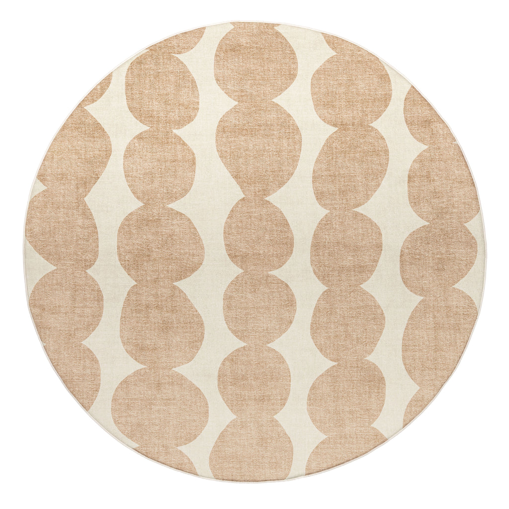 Lexa Beige and Light Beige Abstract Rollie Pollie Round Playmat