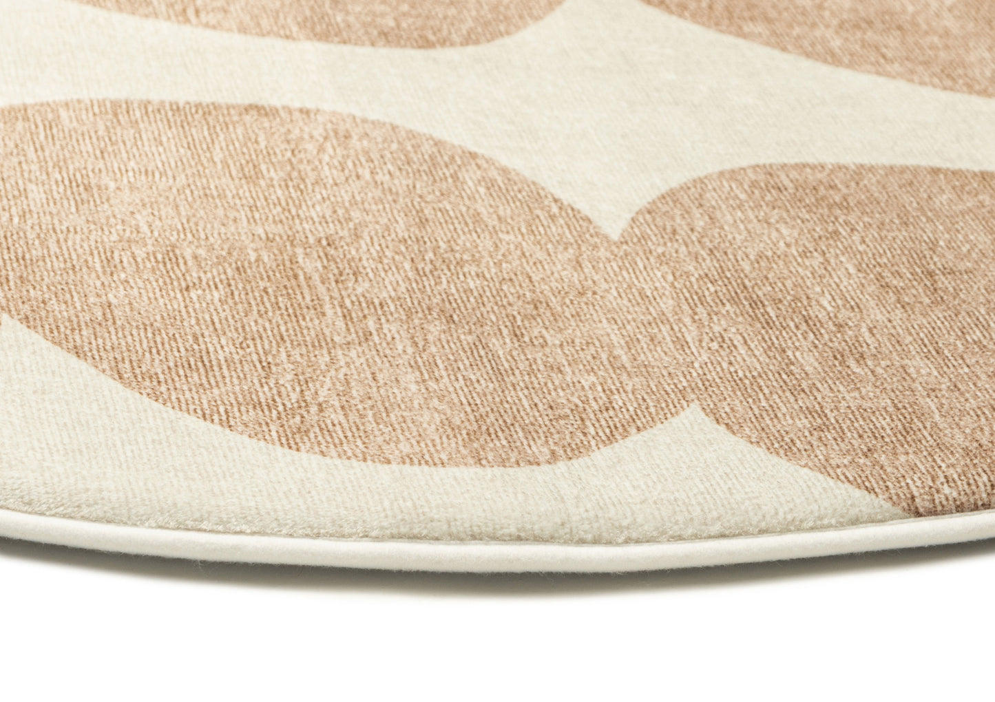 Lexa Beige and Light Beige Abstract Rollie Pollie Round Playmat