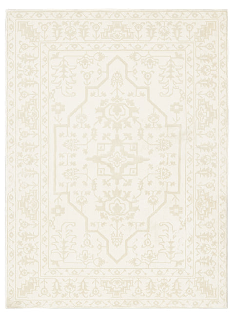 Lianda Neutral Medallion Washable Rug