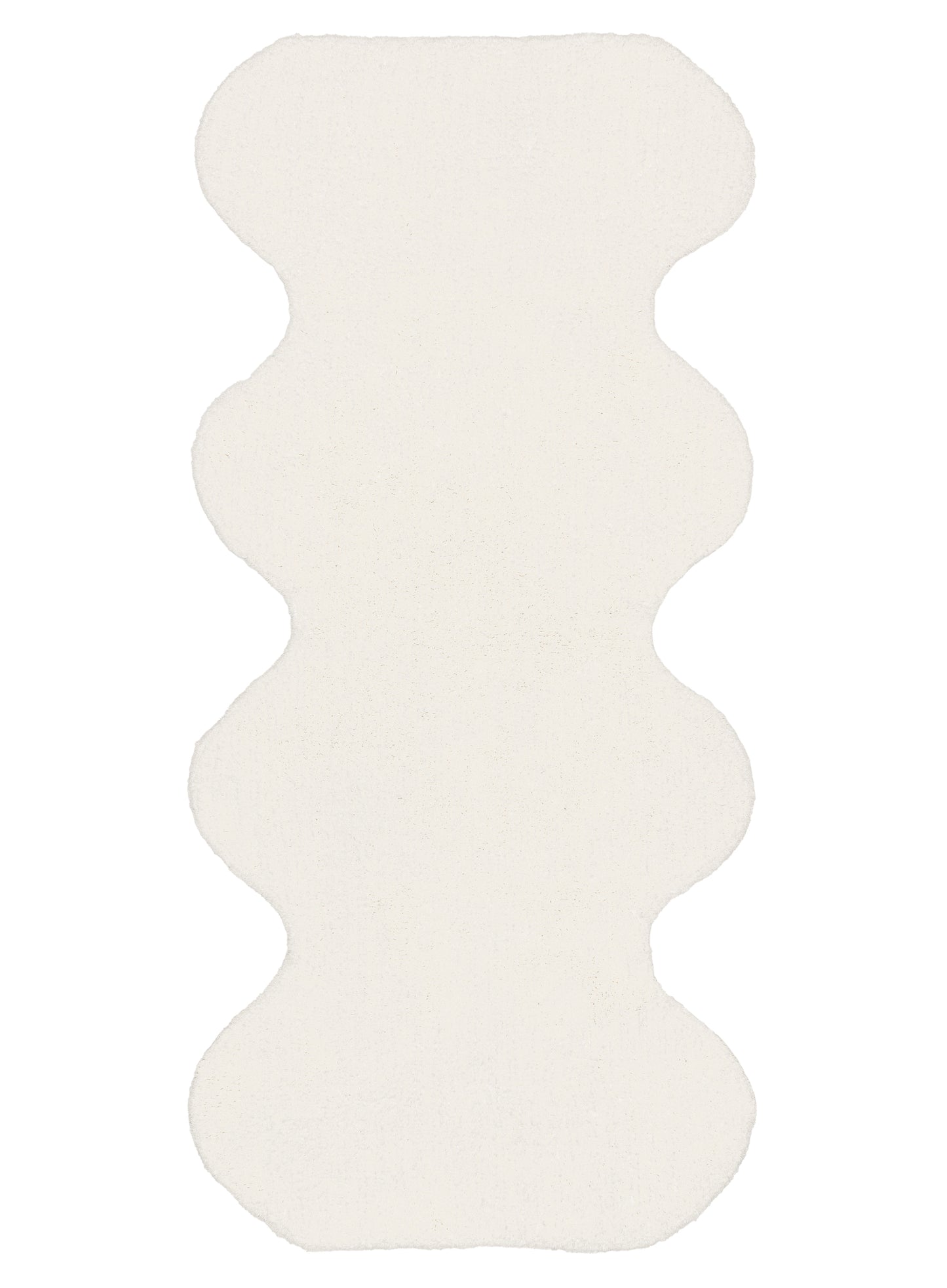 Lianna Cream Scallop Washable Bath Mat