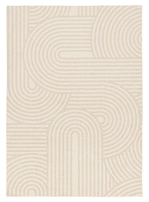 Lissy Ivory Rainbow Pattern Washable Rug