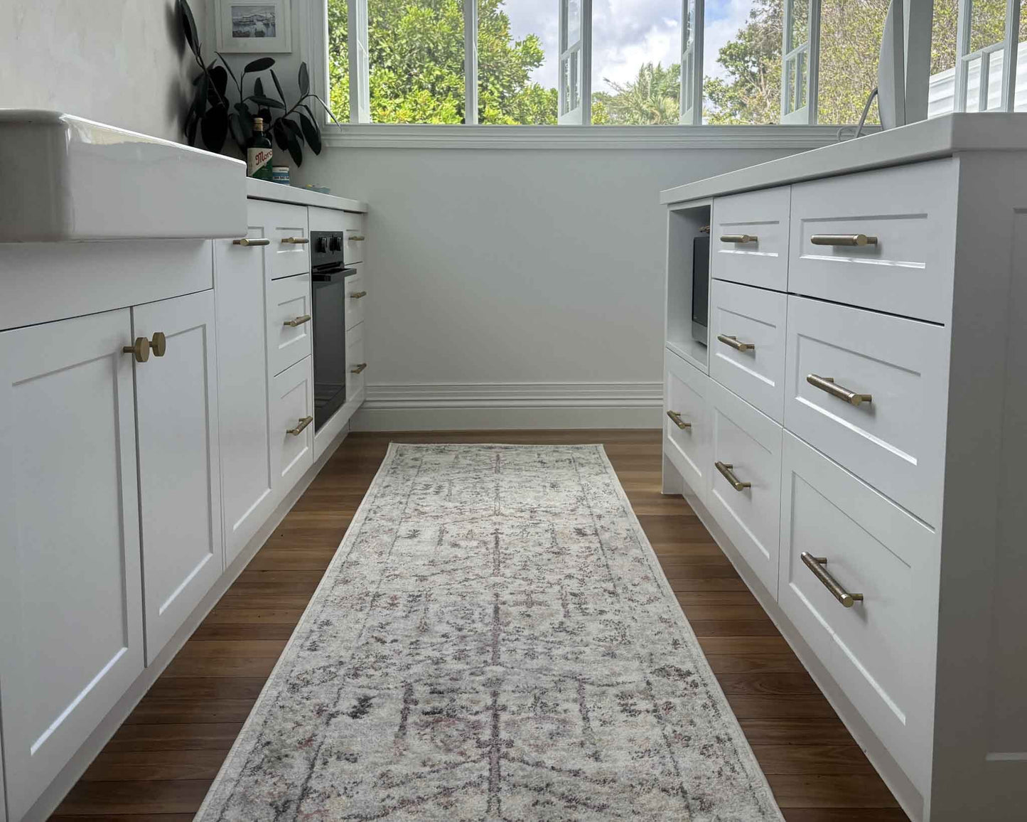 Livvie Blue and Orange Multi-Colour Distressed Runner Rug