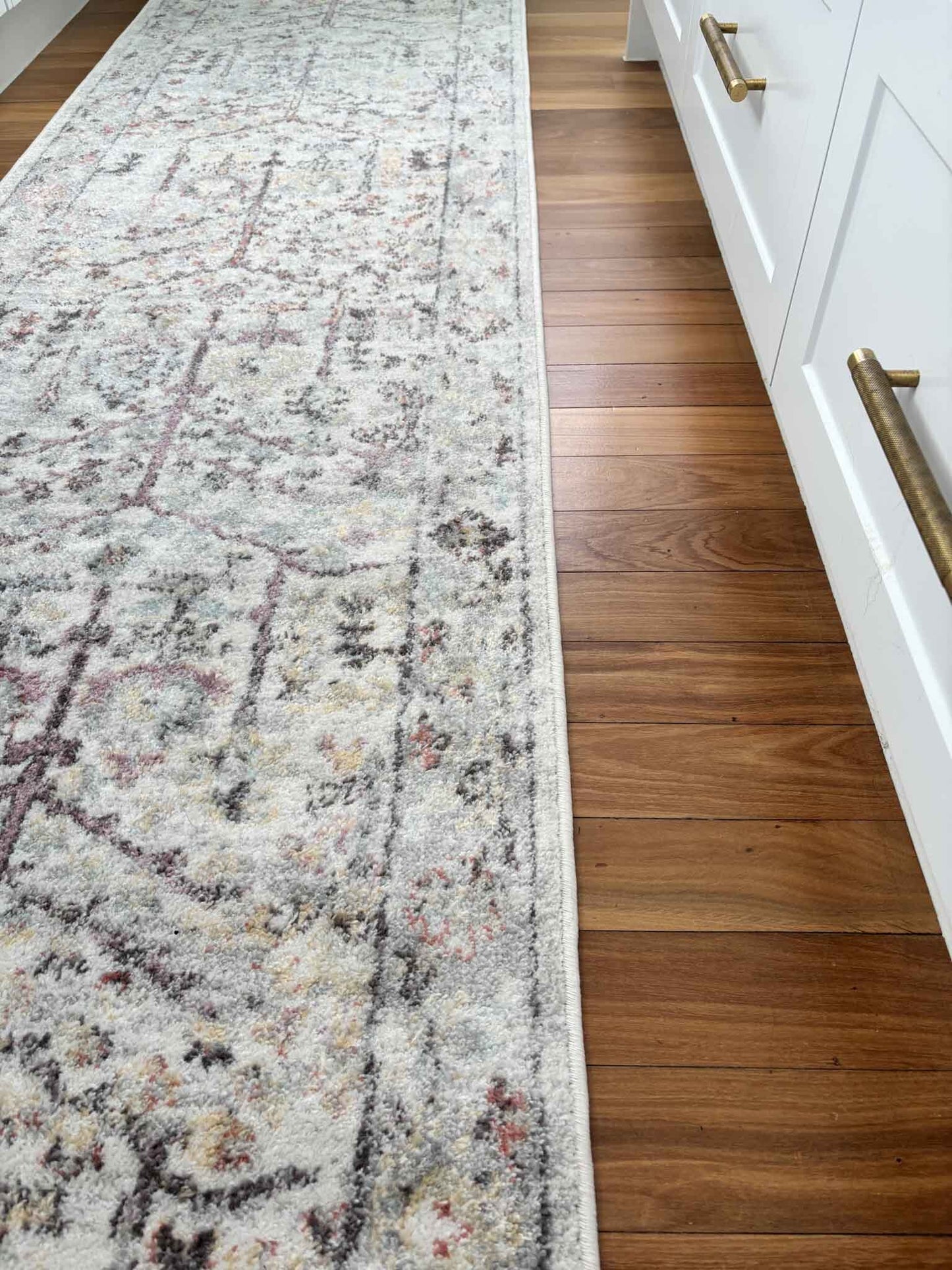 Livvie Blue and Orange Multi-Colour Distressed Runner Rug