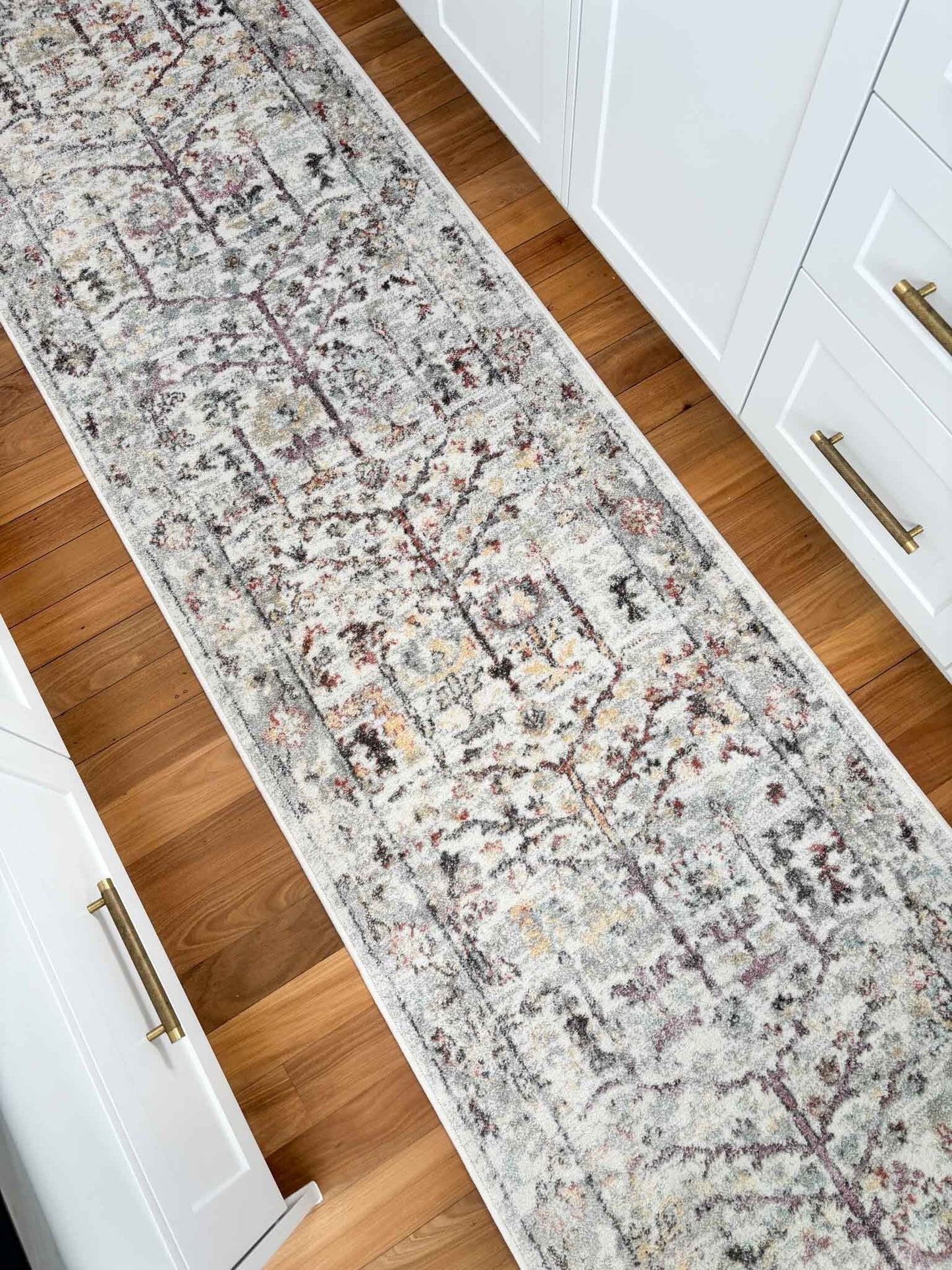 Livvie Blue and Orange Multi-Colour Distressed Runner Rug