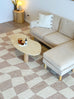 Logan Beige and Ivory Abstract Checkered Washable Rug