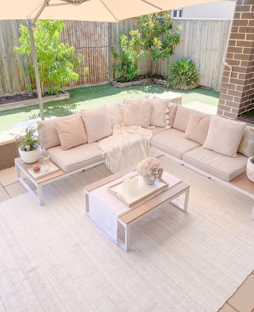 Lucinda Cream and Beige Indoor Outdoor P.E.T Rug