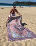 Lupita Blue and Purple Floral Picnic Rug