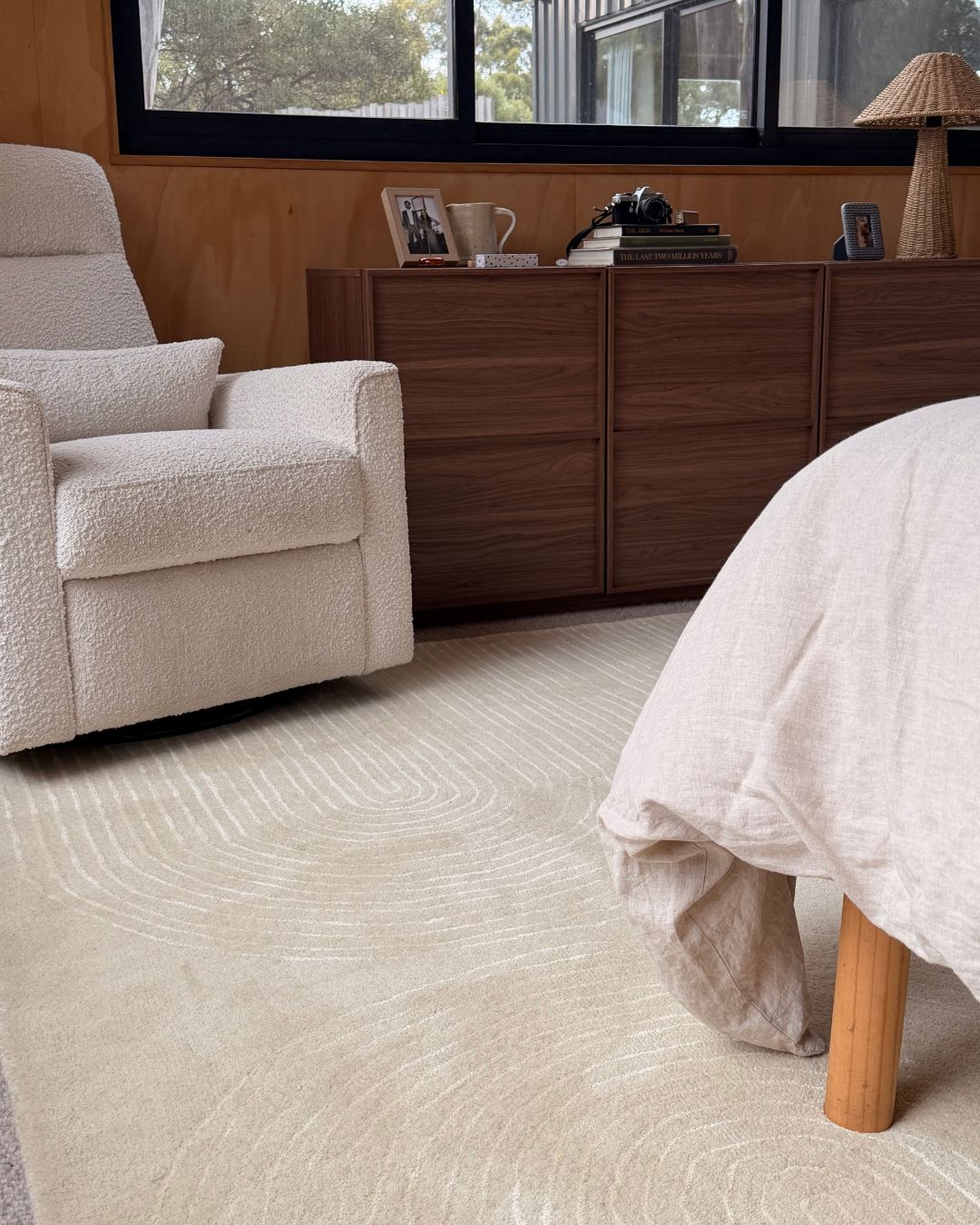 Lutgarda Cream Wool Blend Rug
