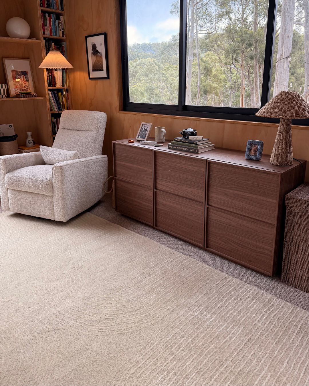 Lutgarda Cream Wool Blend Rug