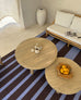 Luz Deep Cocoa and Vivid Blue Striped Indoor Outdoor Rug