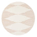 Lyra Ivory and Brown Diamond Stripe Washable Round Rug