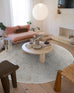 Madison Ivory And Grey Traditional Distressed Round Rug