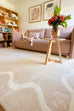 Mahali Beige Ivory Wiggle Bordered Washable Rug