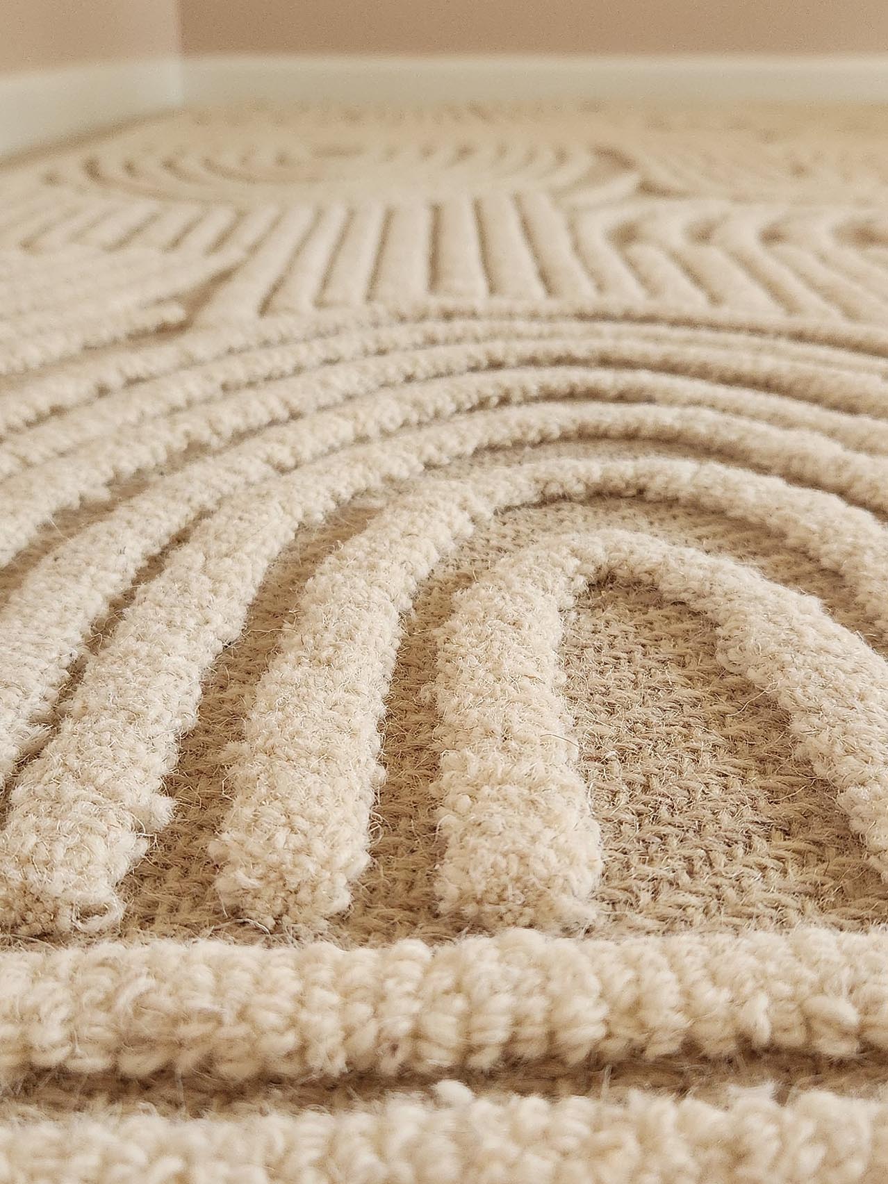 Maisie Cream and Ivory Textured Tribal Rug