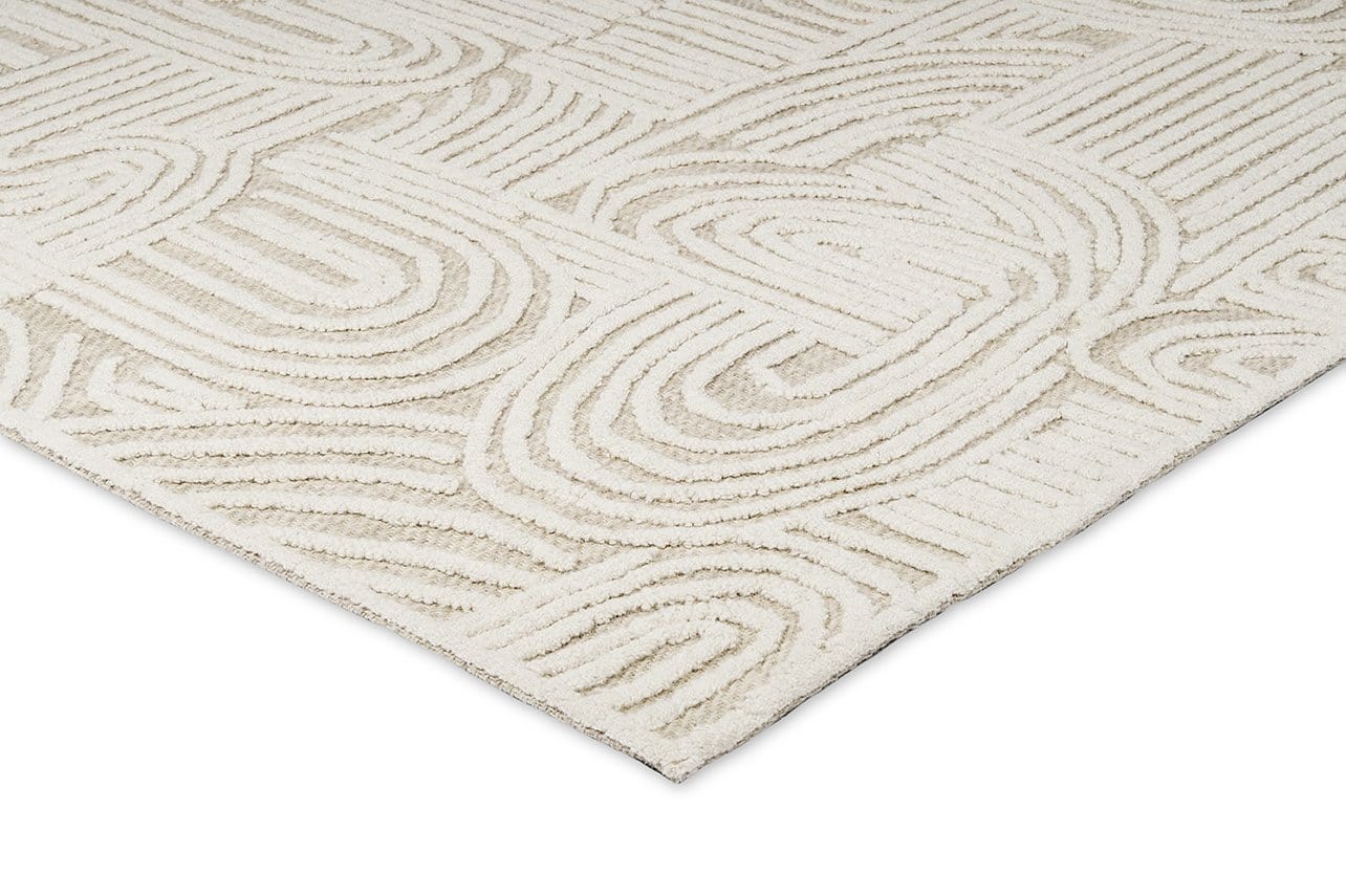 Maisie Cream and Ivory Textured Tribal Rug