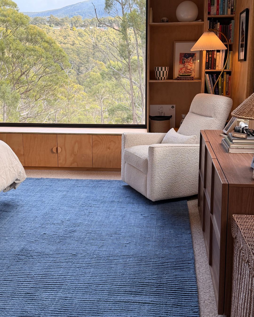 Malgosia Denim Blue Cut Pile Wool Rug