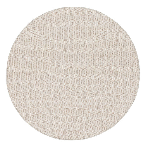 Mallory Marbled Cream and Grey Chunky Wool Round Rug