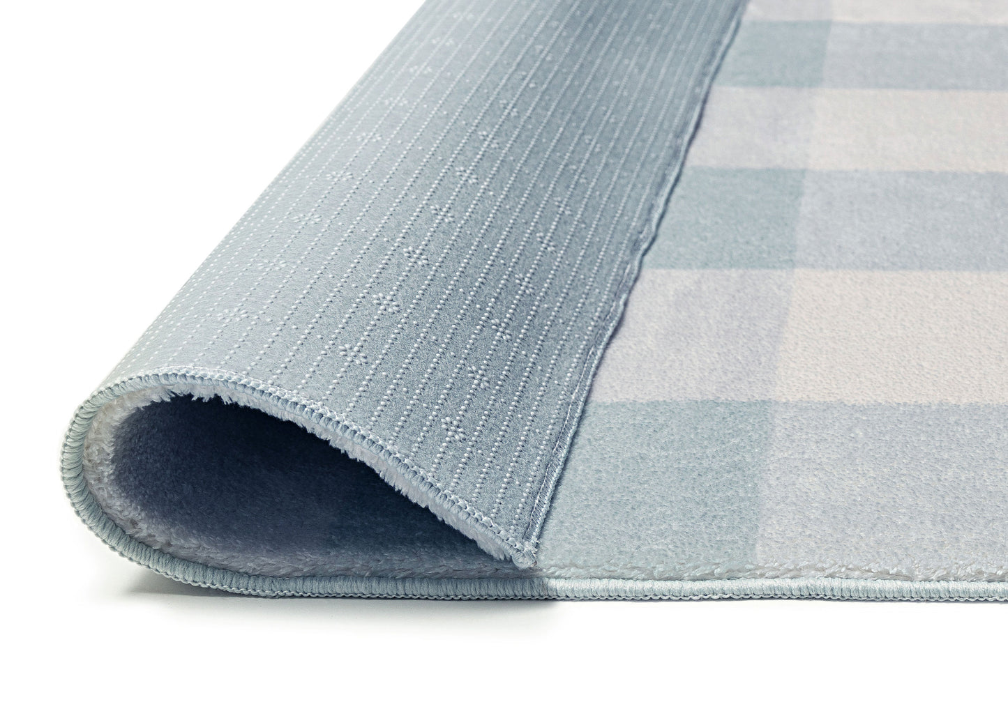 Marcia Seafoam Gingham Washable Rug