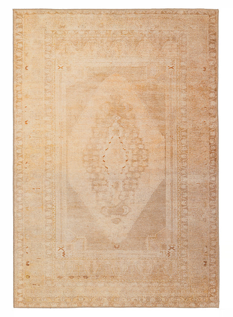 Mariana Cream and Peach Medallion Washable Rug